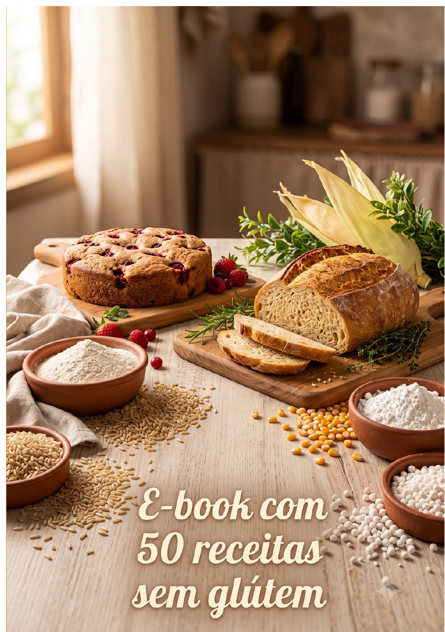 Capa do e-book 50 receitas sem glúten
